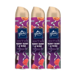 3 x Glade Aerosol Air Freshener 300ml - Merry Berry & Wine