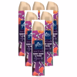 6 x Glade Aerosol Air Freshener 300ml - Merry Berry & Wine