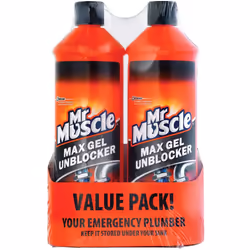 Mr Muscle Power Gel Drain & Sink Unblocker Twin Pack 2x1L