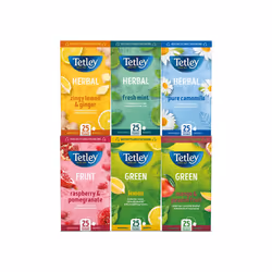 Mixed Fruit Tea Variety, Unique Fruity Flavours, 150 Individually Wrapped Bags, Herbal and Green Tea Selection