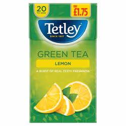 Tetley Green Tea Lemon 20 Tea Bags 40g ( pack of 4 )