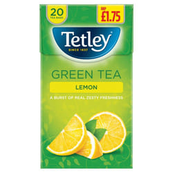 Tetley Green Tea Lemon 20 Tea Bags 40g ( pack of 4 )