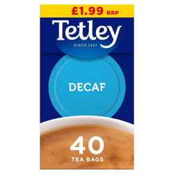 Tetley Decaf 40 Tea Bags 125g ( pack of 6 )