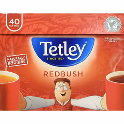Tetley Redbush Pure Tea Bags, Pack of 6, 40-Count