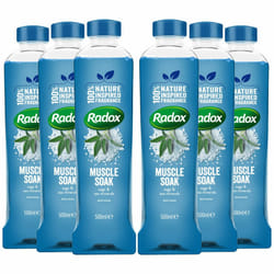 Radox 100% Nature Inspired Fragrance Bath Soak, Muscle Soak, 6 Pack