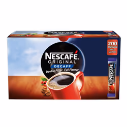 NESCAFÃ Original Instant Decaffeinated Coffee Stick Packs, Box of 200