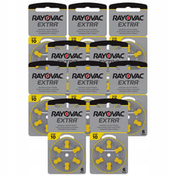 Extra Advanced Zinc Air Hearing Aid Battery, Pack of 10, with 60 Batteries, Suitable for Hearing Aids, Hearing Aids,