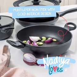 Prestige Stackable Pots and Pans Set, Non Stick Induction Dishwasher Safe, 4 Pce