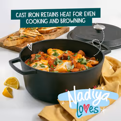 Prestige Casserole Dish in Cast Iron with Lid Oven Safe Induction Dutch Oven - Additional view 4