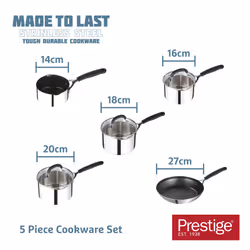 Prestige Made to Last Cookware Set with Soft Grip Silicone Handles - Pack of 5 - Additional view 8