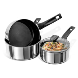 Prestige 9 X Tougher Universal Saucepan Set - Non Stick - Small, Medium & Large