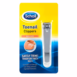 Nailcare Toenail clippers - Fingernail and Toenail Clippers by Scholl to Safetly Trim Tough or Thick Nails