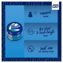 VO5 Styling Hair Wax for Natural Shine and Rework Hold for Men 75ml, 6 Pack