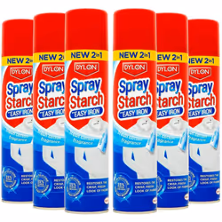 6 x Dylon Easy Iron Spray Starch, Fresh Cotton Fragrance, 300ml