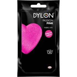 DYLON Hand Dye, Fabric Dye Sachet for Clothes, Soft Furnishings and Projects, 50 g - Passion Pink