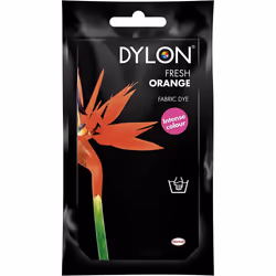 DYLON Hand Dye, Fabric Dye Sachet for Clothes, Soft Furnishings and Projects, 50 g - Fresh Orange