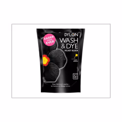 Dylon Wash & Dye Fabric Dye 350g Velvet Black.