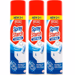 3 x Dylon Easy Iron Spray Starch, Fresh Cotton Fragrance, 300ml