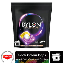 Dylon Colour Caps for Dark Clothes, Laundry Pods, 18 Washes