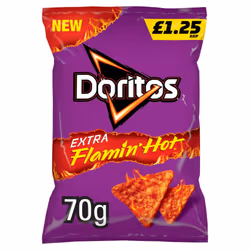 Doritos Extra Flamin' Hot Sharing Bag Tortilla Chips Crisps 15 x 70g