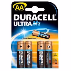 Duracell Ultra M3, AA LR6, Single-use battery, AA, Alkaline, 1.5 V, 4 pc(s), Black, Copper