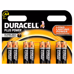 Duracell Plus Power, Single-use battery, AA, Alkaline, 1.5 V, 8 pc(s), Black, Orange