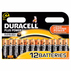 Duracell Plus Power, Single-use battery, AA, Alkaline, 1.5 V, 12 pc(s), Cylindrical