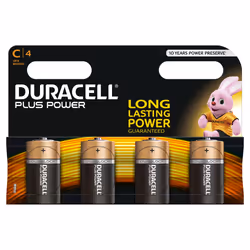 Duracell C Plus Power (4pcs), Single-use battery, C, Alkaline, 1.5 V, 4 pc(s), Black, Orange
