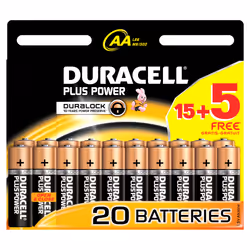Duracell Plus Power, Single-use battery, AA, Alkaline, 1.5 V, 20 pc(s), Blister