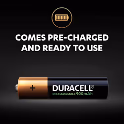 Duracell Rechargeable AAA 900 mAh Batteries, Pack of 4