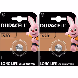 2X Duracell 1620 (2 Blister Packs of 1 Battery) 2 Batteries (CR1620)