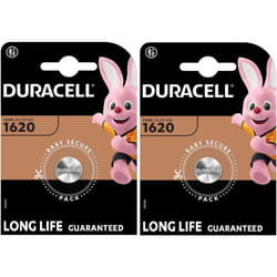 2X Duracell 1620 (2 Blister Packs of 1 Battery) 2 Batteries (CR1620)