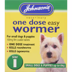 Johnson's Vet Easy One Dose Wormer, Size 1