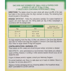 Johnson's Vet Easy One Dose Wormer, Size 1