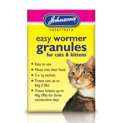Johnsons Vet Easy Wormer Granules For Cat & Kitten 3 X 1g