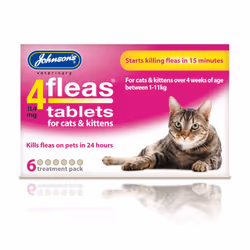 Johnson's 4 Flea Tablets for Cat & Kitten 6 Pack