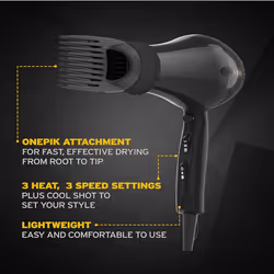 Wahl Hairdryer, PowerPik 2, Dryer for Women, Hair Dryer with Pik Attachment, Afro Hairdryer, Afro-Caribbean Hair, Three