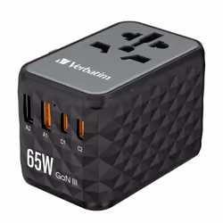 Verbatim UTA-05 65W GaN III Universal Travel Adapter with 2 x USB-C PD & QC 4+ & 2 x USB-A ports - Additional view 7