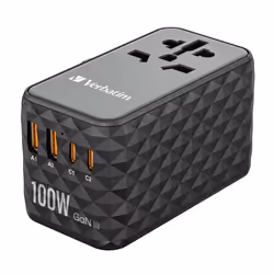 Verbatim UTA-06 100W GaN III Universal Travel Adapter with 2 x USB-C PD & QC 4+ & 2 x USB-A QC 3.0 ports - Additional view 7