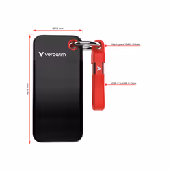 Verbatim Pocket SSD USB 3.2 Gen 2 2TB Black/Red - Additional view 2