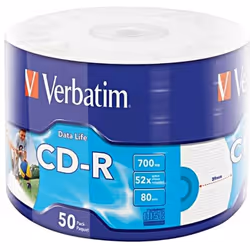 Verbatim 50x CD-R, 52x, CD-R, 120 mm, 700 MB, 50 pc(s)