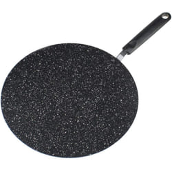 Marble Non Stick Aluminium Flat Tawa Pan Black 30cm