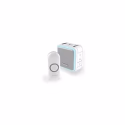 Wireless Portable Doorbell with Halo Light, Sleep Mode and Push Button  White