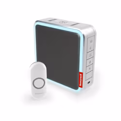 Wireless Portable Doorbell with Range Extender, Customisable Melodies and Push Button  Grey