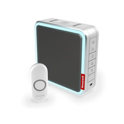 Wireless Portable Doorbell with Range Extender, Customisable Melodies and Push Button Â Grey