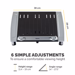 Fellowes Laptop Stand for Desk - Office Suites Plus Adjustable Laptop Stand for the Home and Office - Laptop Riser with 5 Height Adjustments - Max Monitor Size 17", Max Weight 5KG - Black/Silver - Additional view 4