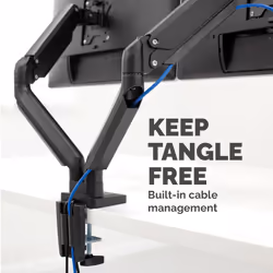 Fellowes Platinum Series Dual Monitor Arm - Monitor Mount for Two 8KG 40 Inch Screens - Adjustable Dual Monitor Desk Mount - Tilt 45° Pan 180° Swivel 360° Rotation 360°, VESA 75 x 75/100 x 100 - Black - Additional view 5