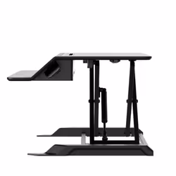 Fellowes Sit Stand Desk Riser - Lotus LT Height Adjustable Sit Stand Desk Converter with Convenient Device Channel - No Assembly Required - Max Weight 17KG - Black - Additional view 6