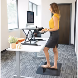 Fellowes Sit Stand Desk Riser - Lotus LT Height Adjustable Sit Stand Desk Converter with Convenient Device Channel - No Assembly Required - Max Weight 17KG - Black - Additional view 7