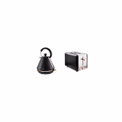 T10044RG Cavaletto Pyramid Kettle with Fast Boil, Detachable Filter, 1.7 Litre, 3000 W, Black and Rose Gold & T20036RG Cavale ...